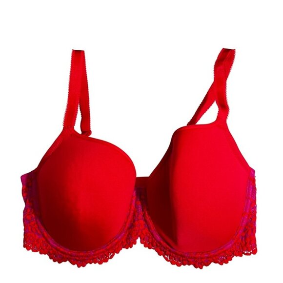 Wacoal Bra 34DD Red purple lace lightly padded - Picture 1 of 7